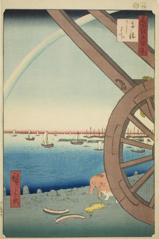 Ushimachi at Takanawa (Takanawa Ushimachi), from the series "One Hundred Famous Views of Edo (Meisho Edo hyakkei)"
