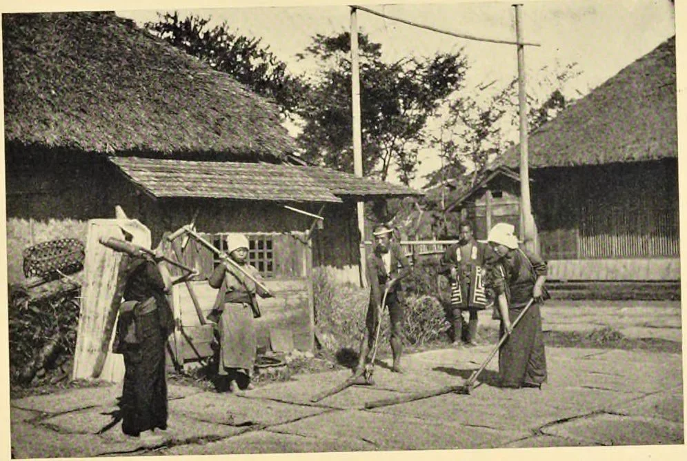 Threshing Grain (Japan: Described and Illustrated by the Japanese, Section 5, leaf 16)