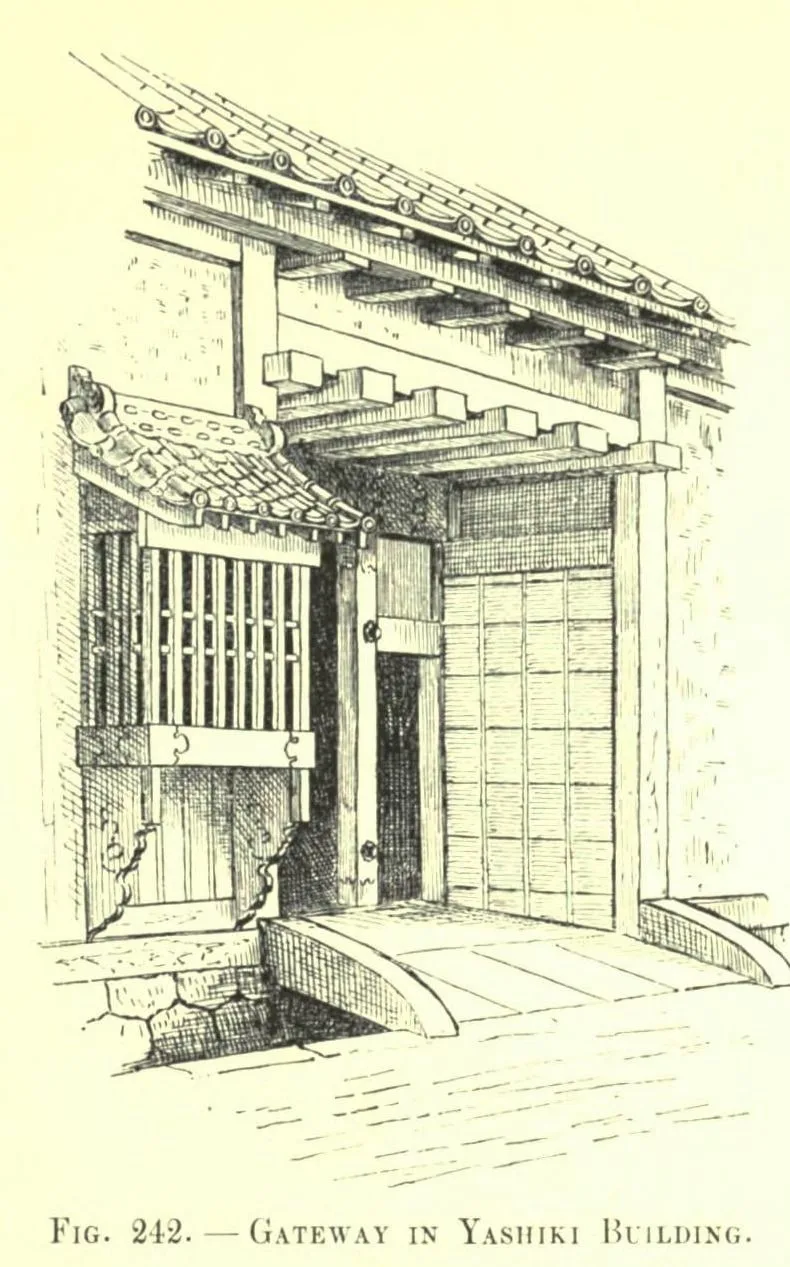 Fig. 2. 12. — GATEWAY IN YASHIKI HOLDING (Japanese Homes and Their Surroundings)