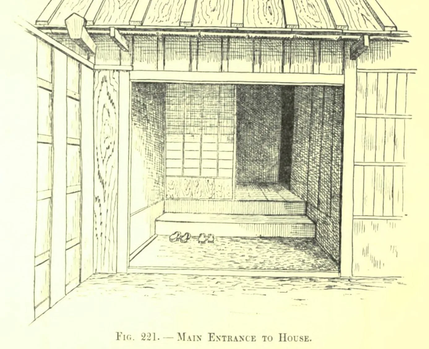 Fig. 221. MAIN ENTRANCE TO HOUSE (Japanese Homes and Their Surroundings)
