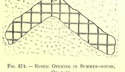 Fig. 274. RUSTIC OPENING IN SUMMER-HOUSE, OKAZAKI (Japanese Homes and Their Surroundings)
