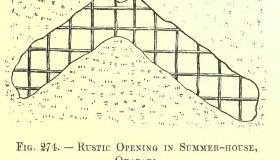 Fig. 274. RUSTIC OPENING IN SUMMER-HOUSE, OKAZAKI (Japanese Homes and Their Surroundings)