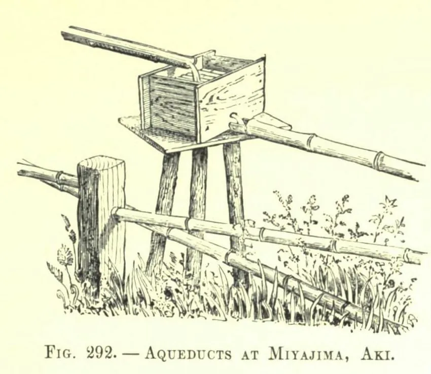 Fig. 292. AQUEDUCTS AT MIYAJIMA, AKI (Japanese Homes and Their Surroundings)