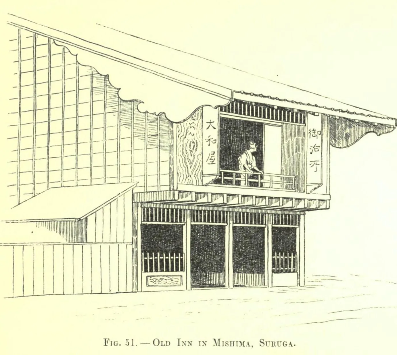 Fig. 51. OLD INN IN MISHIMA, SURUGA (Japanese Homes and Their Surroundings)