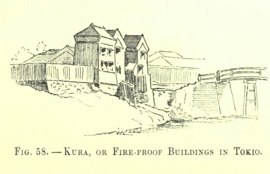 Fig. 58. KURA, OR FIRE-PROOF BUILDINGS IN TOKIO (Japanese Homes and Their Surroundings)