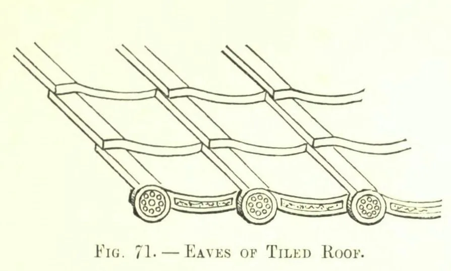Fig. 71. — KAVES OF TILKD ROOF (Japanese Homes and Their Surroundings)