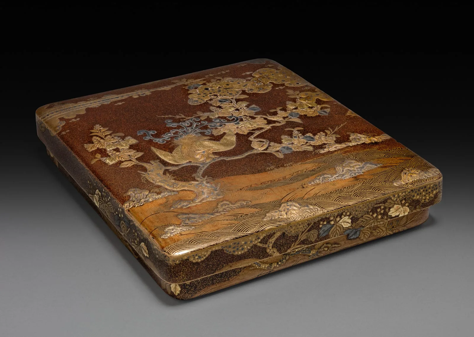 Writing Box (Suzuribako) with Phoenix in Paulownia