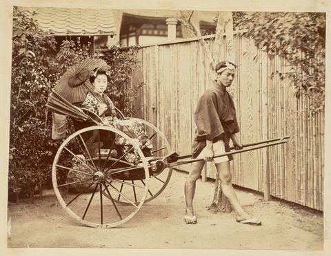 [Japanese woman in a rickshaw]