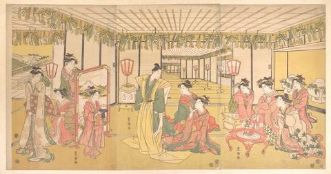New Year's Celebration in a Large Mansion