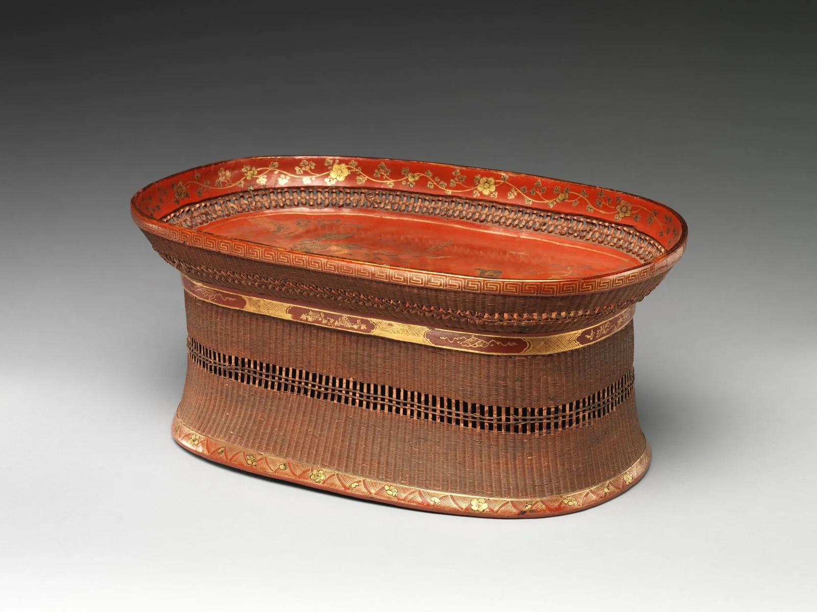 Footed Tray with Figures in a Landscape
