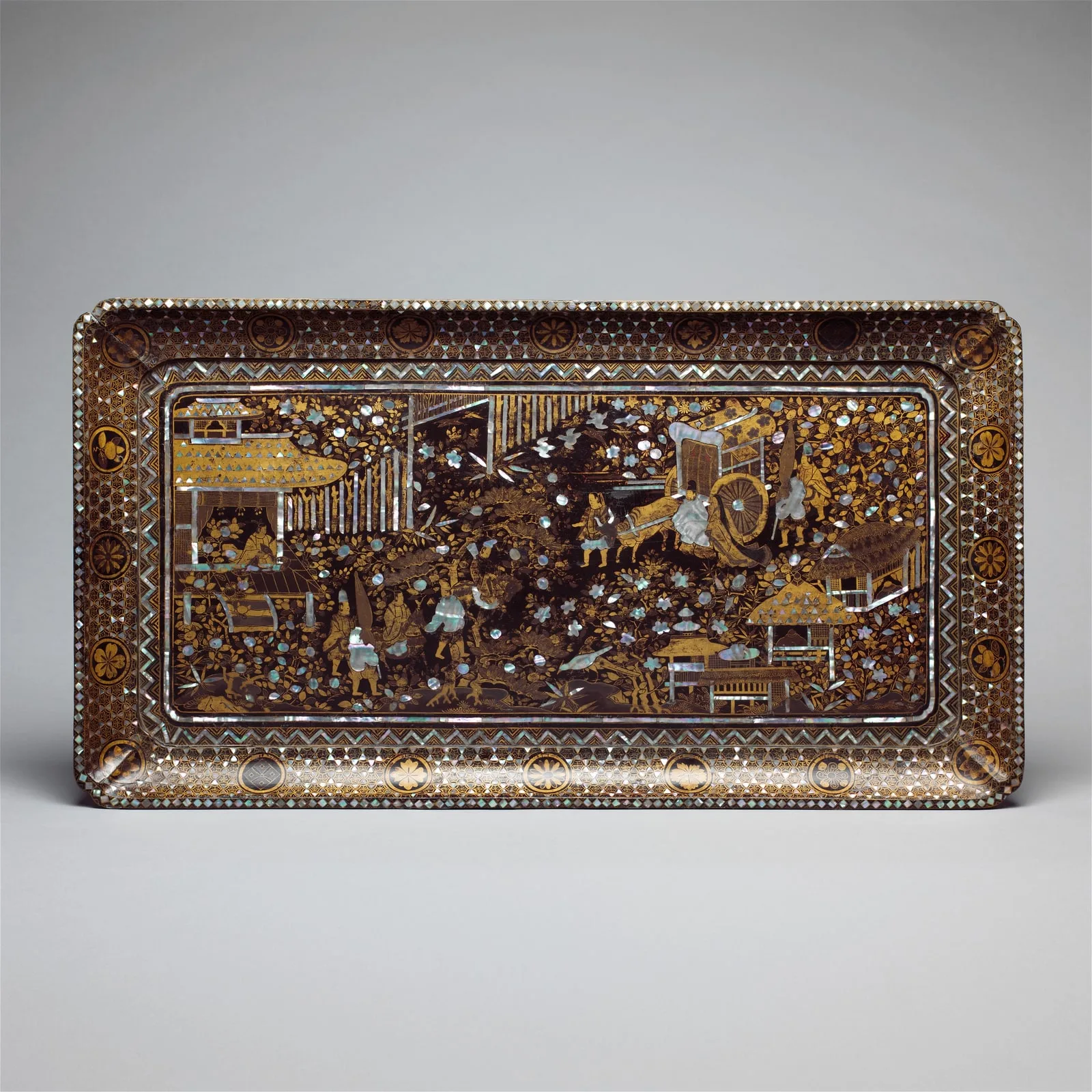 Tray with Scene from the Tale of Genji