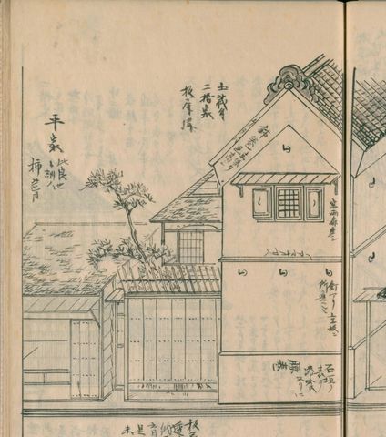 江戸の土蔵造の家と平屋（守貞謾稿 巻3（家宅））