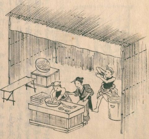 葭簀張りの粟餅の店（守貞謾稿 巻5（生業 上））