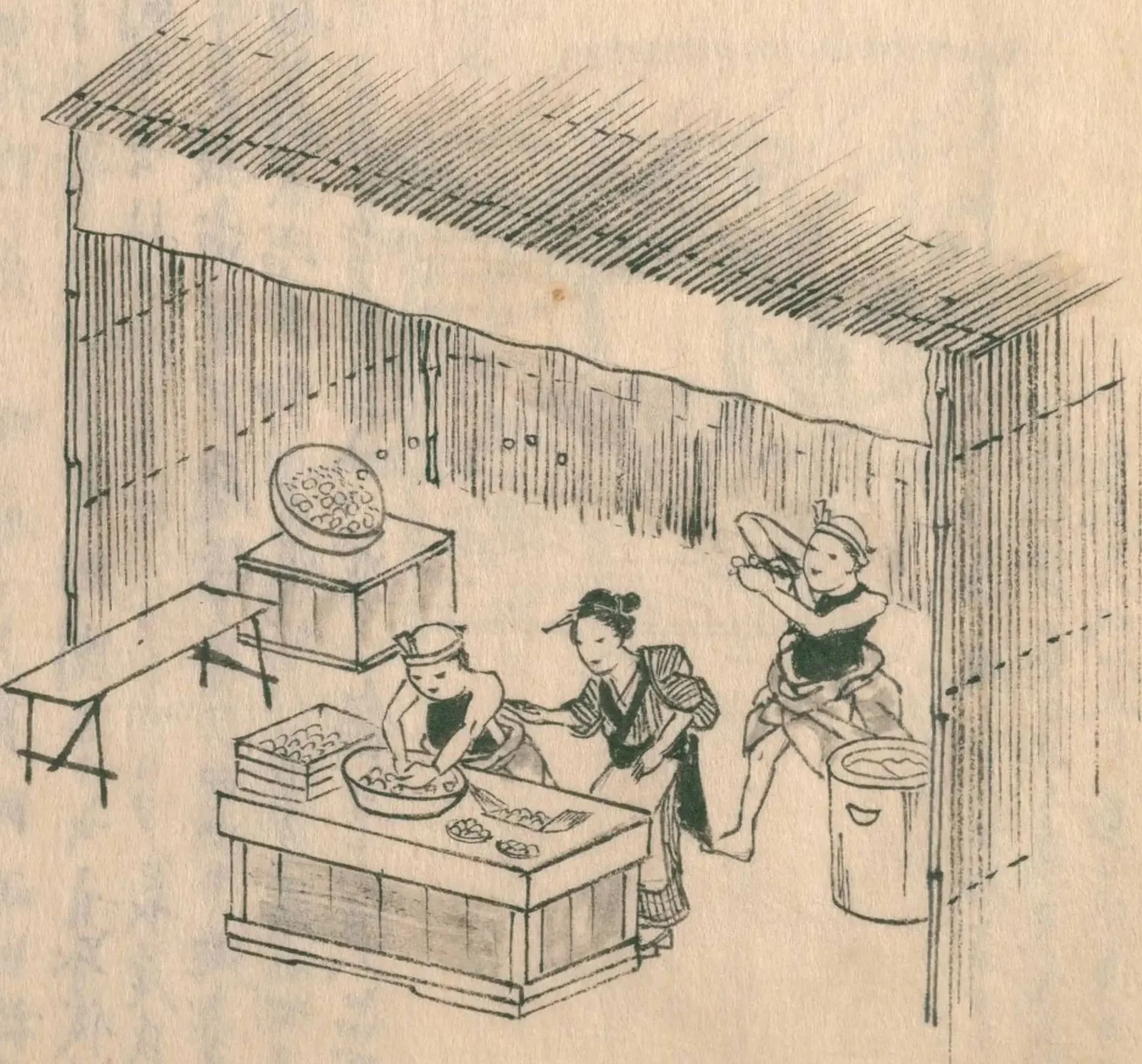 葭簀張りの粟餅の店（守貞謾稿 巻5（生業 上））