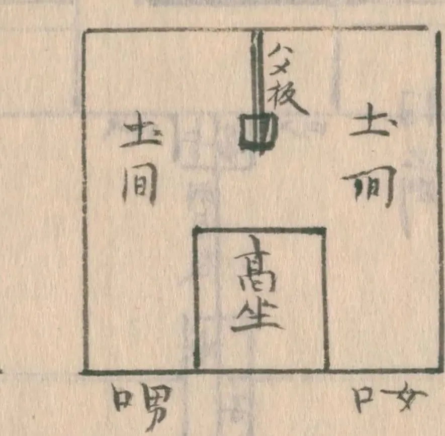 江戸の湯屋の入口と高座（番台）の間取り（守貞謾稿 巻25（沐浴））