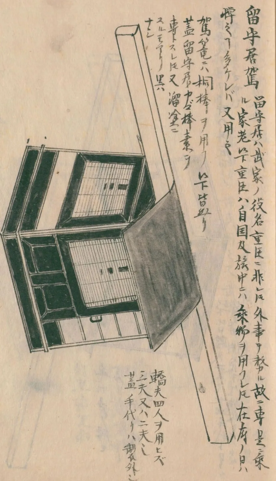 留守居駕籠（守貞謾稿 後集巻3〜4（駕籠・車））