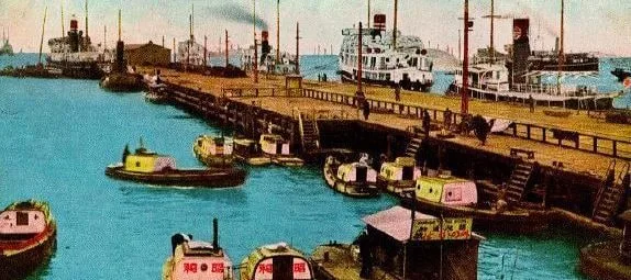 (大阪名所)船舶の輻輳せる海の玄関築港桟橋