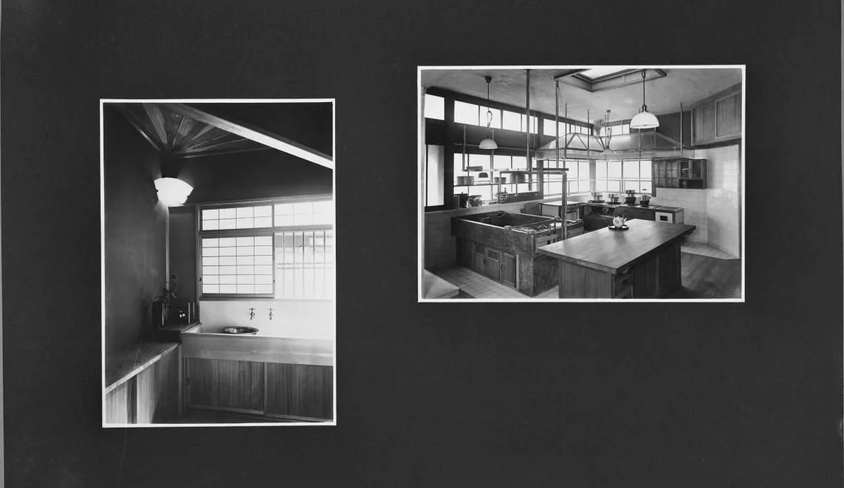 ［鈴木三郎助邸１階台所・脇廊下手洗所］写真