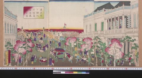 東京府下煉化石従商家京橋観之図