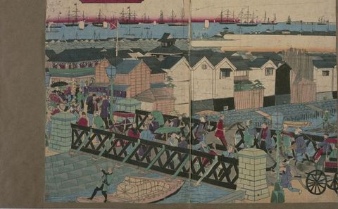 横浜吉田橋より馬車道之真景