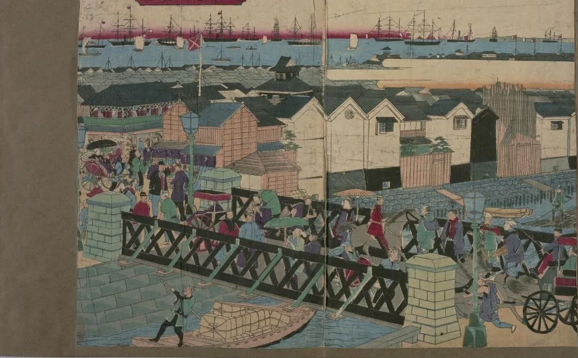 横浜吉田橋より馬車道之真景
