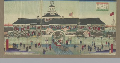 東京築地ホテル館表掛之図
